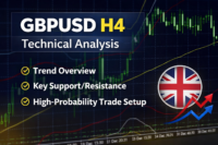 GBPUSD ٹیکنیکل تجزیہ، رجحان، سپورٹ اور ٹریڈ سیٹ اپ